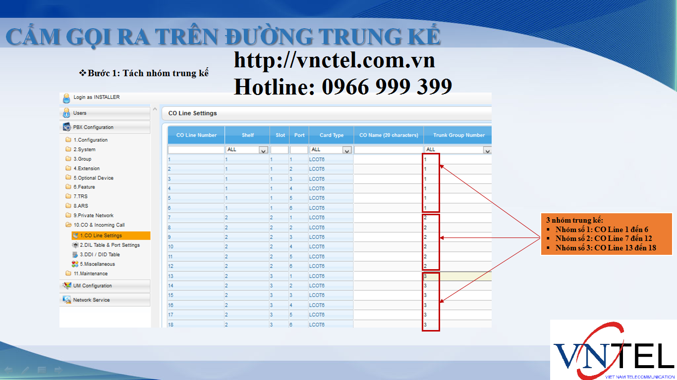 Giới hạn gọi KX-NS300