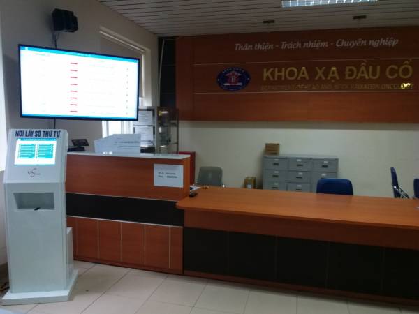 VNC sản xuất, cung cấp lắp đặt hệ thống xếp hàng tự động VNC QMS SOFT tại Khoa Xạ Đầu Cổ - BV K Tân Triều