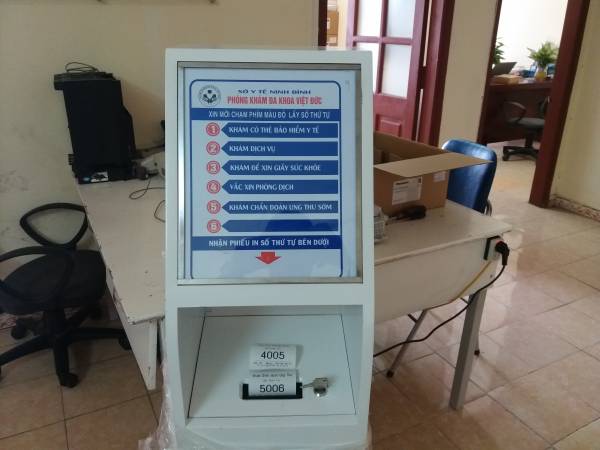 VNC hoàn thiện sản xuất, cung cấp máy in số thứ tự dạng Kiosk cho PK Việt Đức - Kim Sơn - Ninh Bình