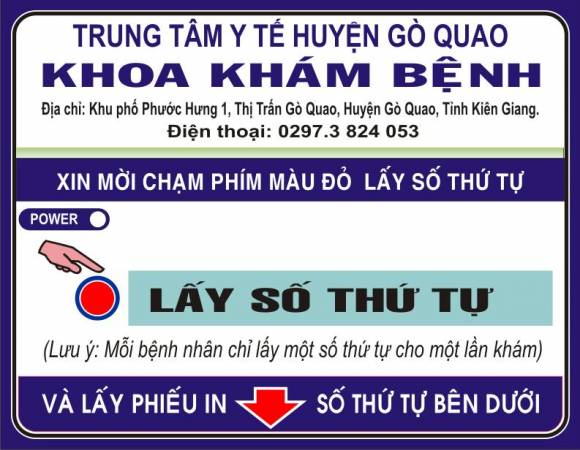 VNC QMS hoàn thiện Máy in số thứ tự để bàn ký hiệu VNC PR1 cho TTYT Huyện Gò Quao - Kiên Giang