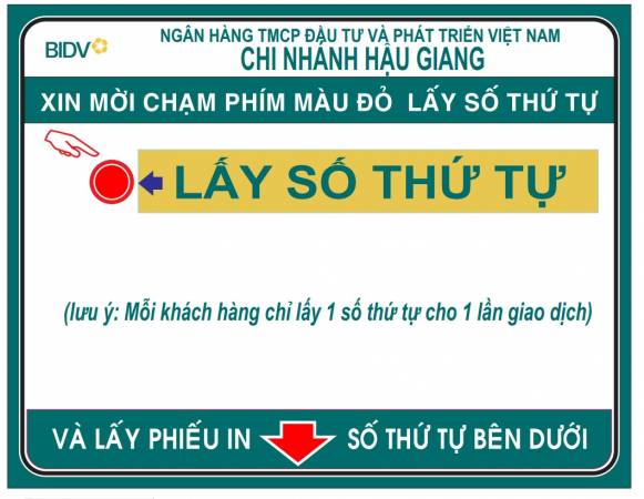 VNC QMS hoàn thiện sản xuất, cung cấp lắp đặt hệ thống xếp hàng tự động cho 2 PGD ngân hàng đầu tư phát triển BIDV chi nhánh Hậu Giang