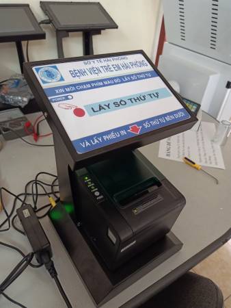VNC hoàn thiện sản xuất máy in số thứ tự để bàn vncpr1 tại bệnh viện trẻ em Hải Phòng
