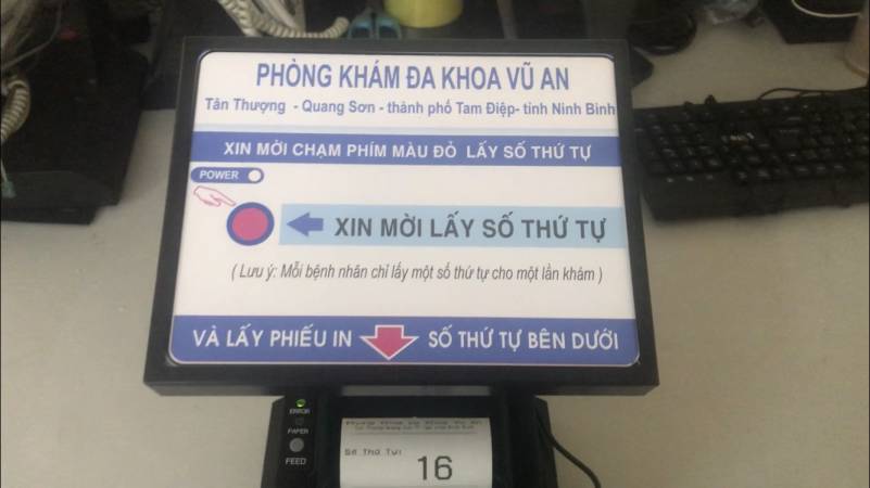 VNC sản xuất, cung cấp máy in số thứ tự để bàn ký hiệu VNCPR1 cho PKĐK Vũ An - Tam Điệp - Ninh Bình