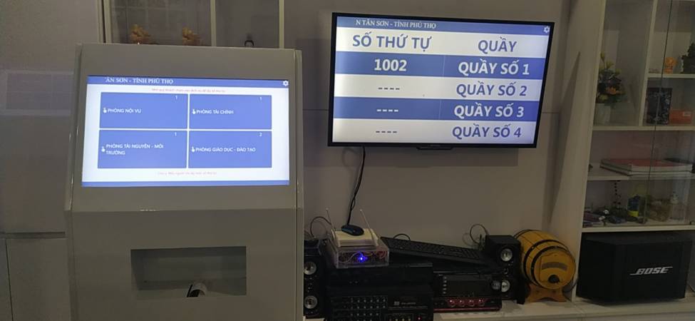 VNC QMS SOFT Hoàn thiện sản xuất hệ thống xếp hàng tự động, Kiosk tra cứu thông tin tại xã Kiệt Sơn, Huyện Tân Sơn, Tỉnh Phú Thọ