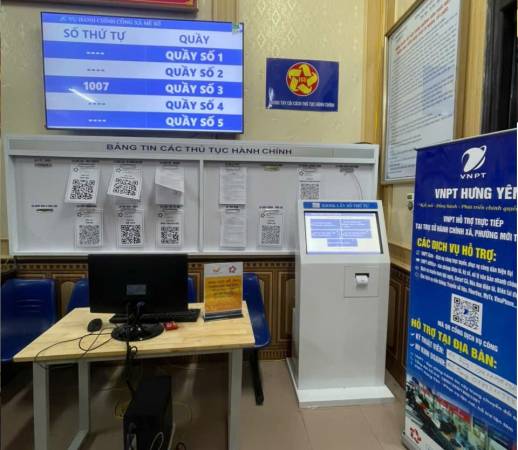 VNC QMS SOFT hoàn thiện sản xuất, cung cấp hệ thống xếp hàng tự động tại bộ phận một cửa UBND xã Mễ Sở - tỉnh Hưng Yên