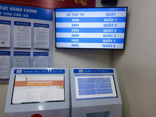 VNC QMS hoàn thiện sản xuất, cung cấp hệ thống xếp hàng tự động, kiosk tra cứu thông tin tại xã Văn Miếu, tỉnh Phú Thọ