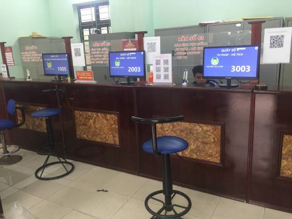 VNC QMS SOFT hoàn thiện sản xuất, cung cấp lắp đặt hệ thống xếp hàng tự động tại bộ phận một cửa xã Ninh Sơn - huyện Việt Yên - Bắc Giang