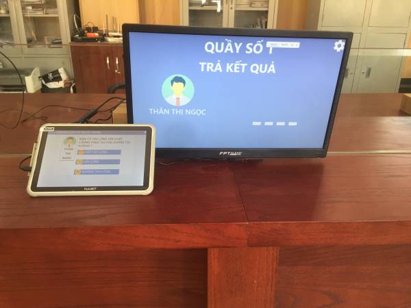 VNC QMS SOFT hoàn thiện sản xuất, cung cấp lắp đặt hệ thống xếp hàng tự động tại bộ phận một cửa xã Nghĩa Trung - huyện Việt Yên - Bắc Giang