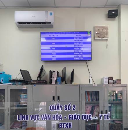 VNC QMS SOFT hoàn thiện sản xuất, cung cấp lắp đặt hệ thống xếp hàng tự động, kiosk tra cứu thông tin, hệ thống đánh giá mức độ hài lòng tại bộ phận một cửa UBND xã Tân An - tỉnh Đồng Nai